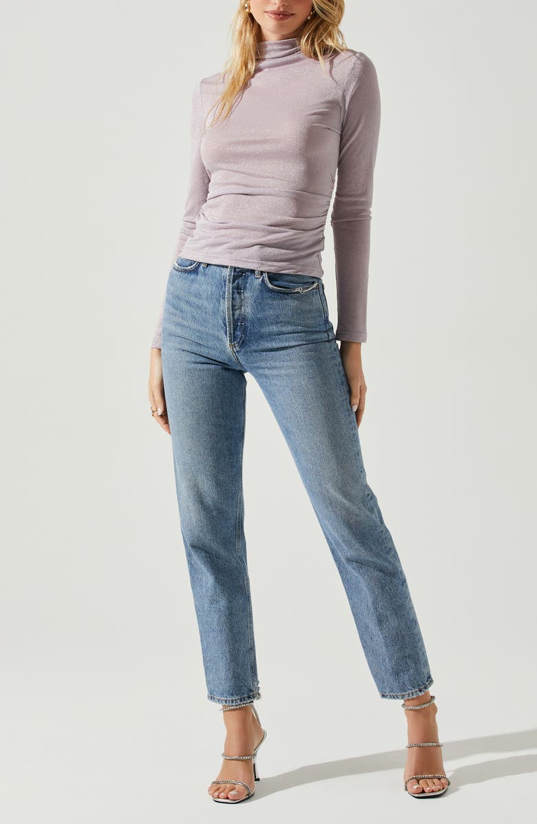 ASTR the Label Jobelle Long Sleeve Turtleneck Top, Alternate, color, Lavender