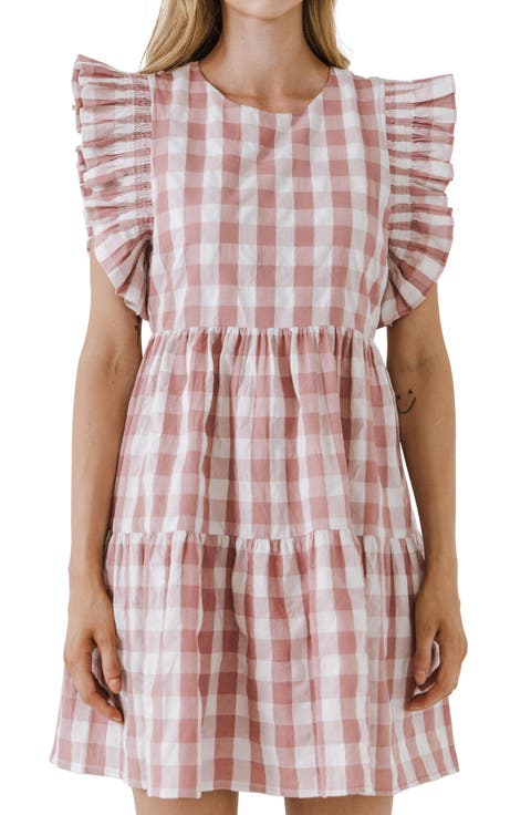 Gingham Ruffle Minidress