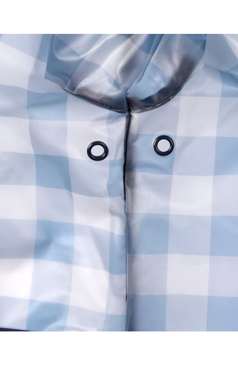 MeMoi Kids Checkered Raincoat with Self-Storage Pouch, Alternate, color, Navy