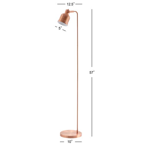 Jonathan Y Brandon 57" Metal Task Led Floor Lamp, Copper In Copper