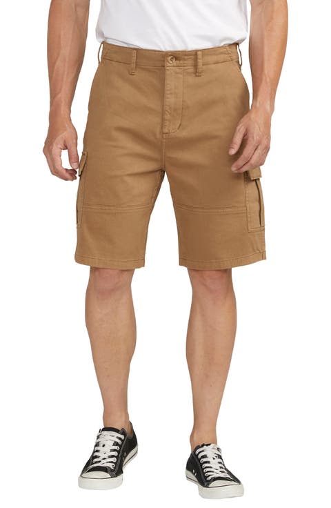 Stretch Cotton Twill Cargo Shorts