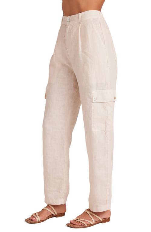 Bella Dahl Pleated Linen Cargo Pants In Samba Tan