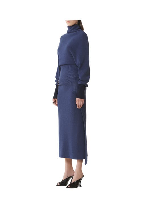 Lanvin Wool And Cashmere Midi Dress In Blue