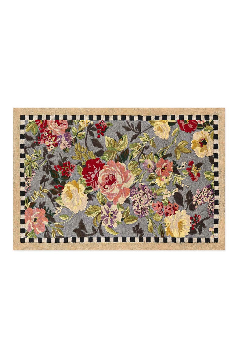 Tudor Rose Washable Rug, Main, color, BLUE MULTI