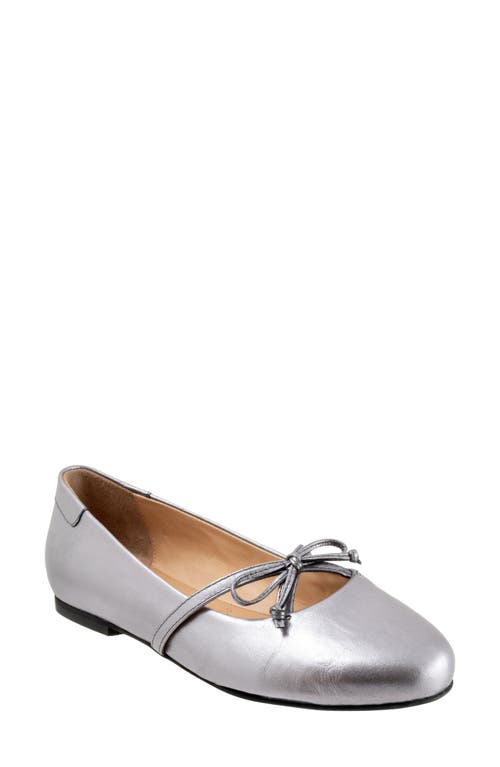 Trotters Carissa Ballet Flat In Pewter