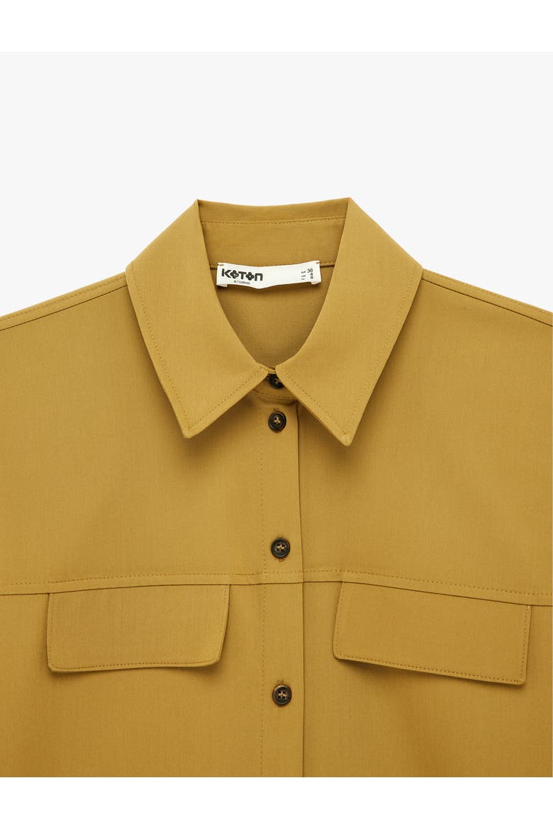Short Sleeve Viscose Shirt with Pockets, Alternate, color, KHAKI