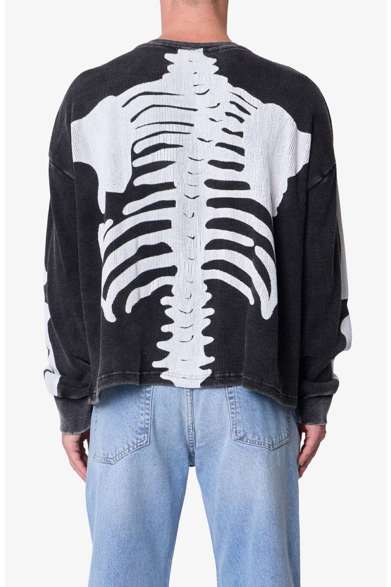 Skeleton Thermal Long Sleeve Graphic T-Shirt, Alternate, color, WASHED BLACK