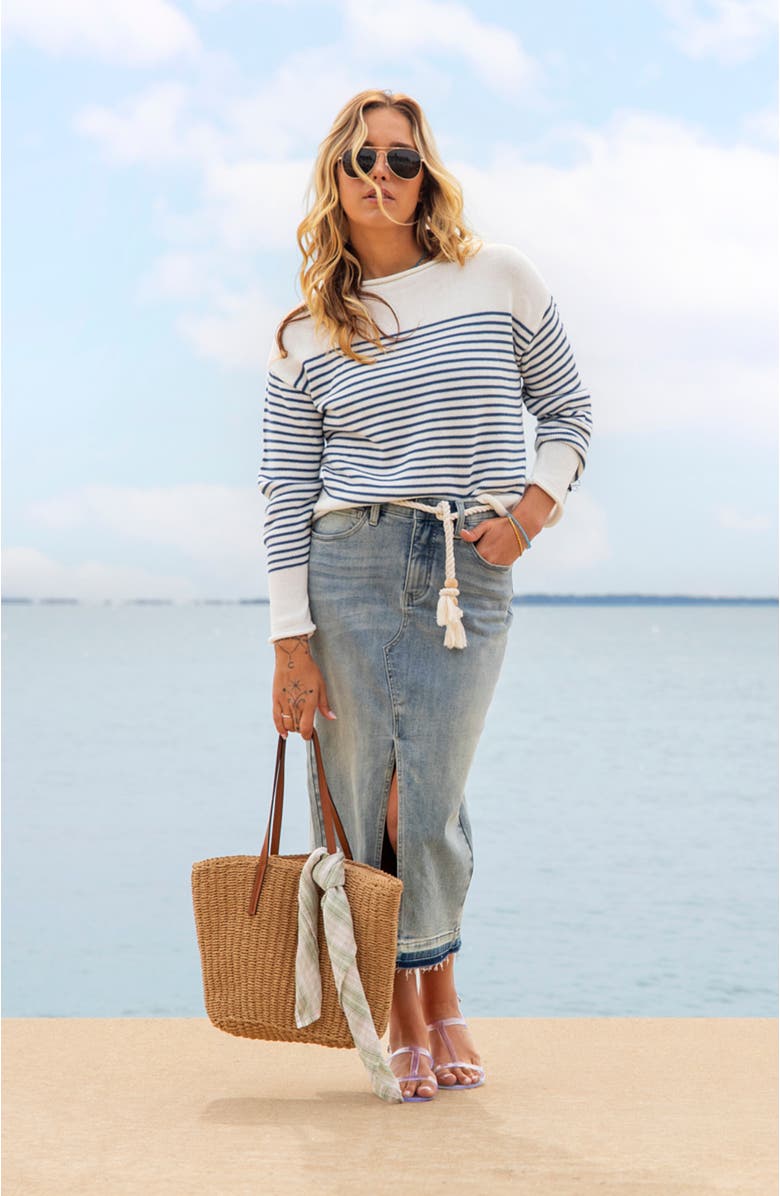 Carve Designs Rue Sweater, Alternate, color, Vintage Blue Stripe