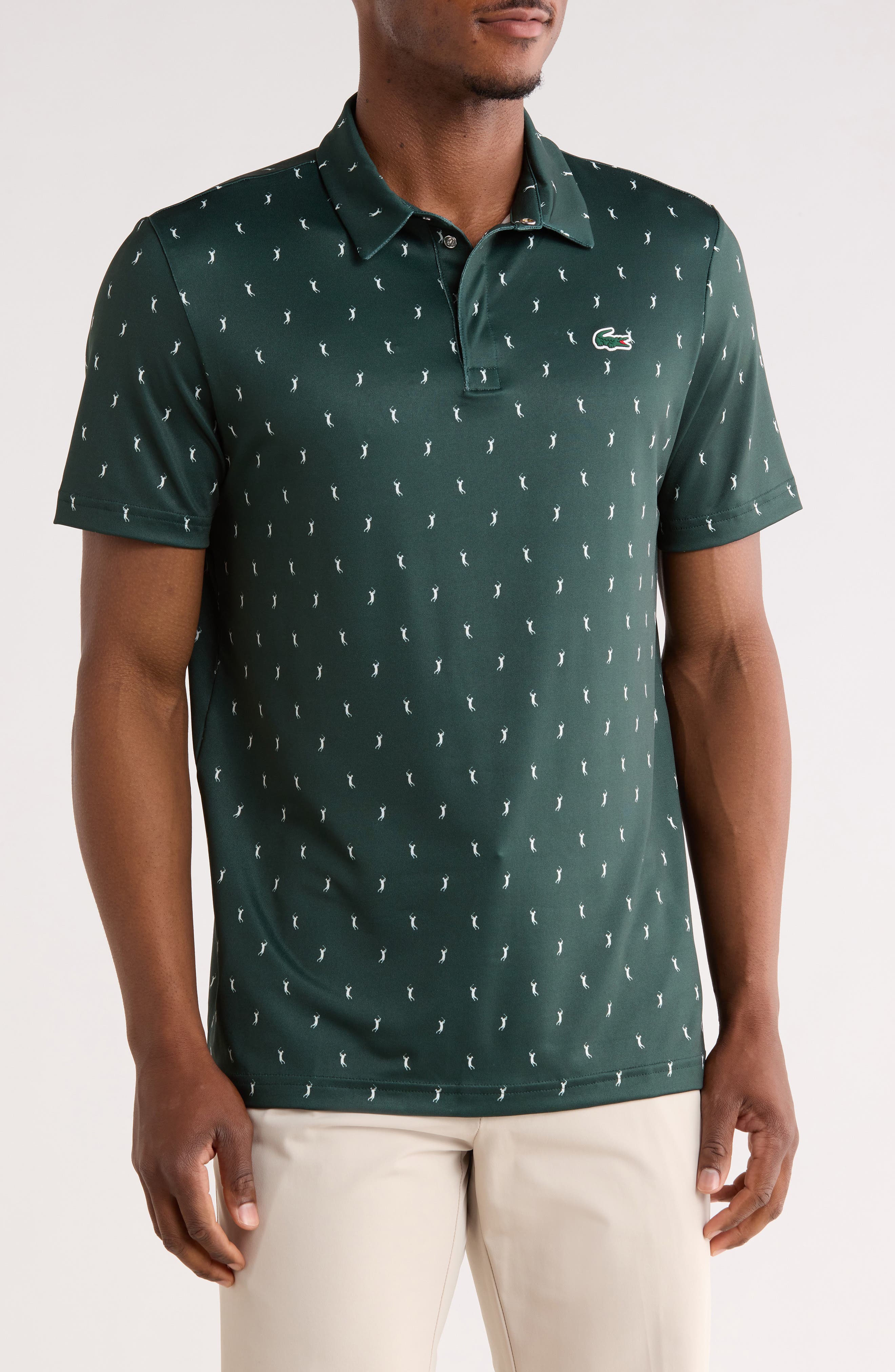 Lacoste Regular Fit Print Stretch Polo Shirt