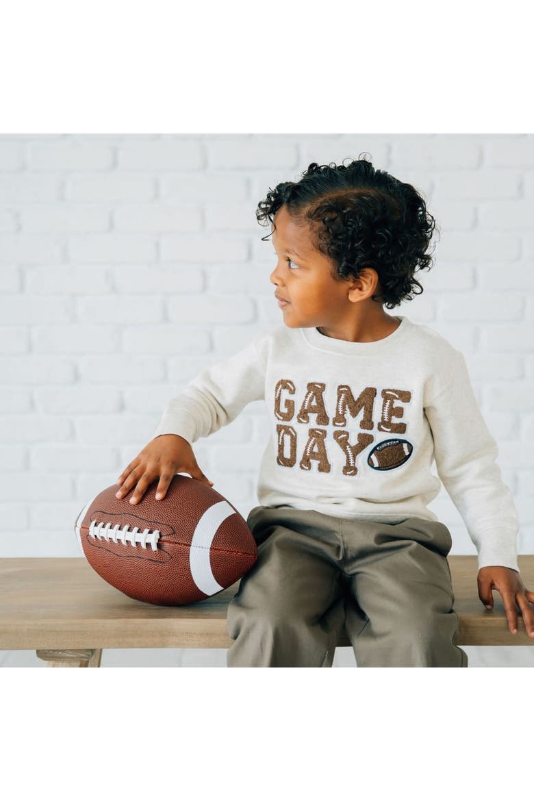 Game Day Football Patch Sweatshirt, Alternate, color, Natural Heather