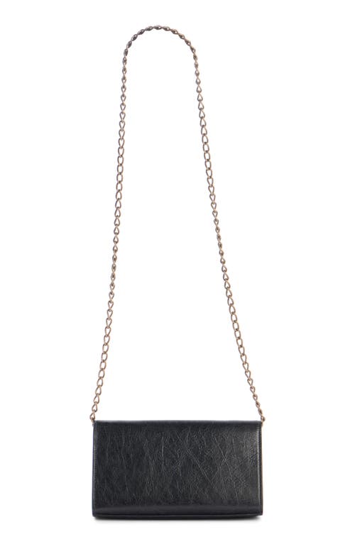 Balenciaga Le City Leather Wallet On A Chain In 1000 Black