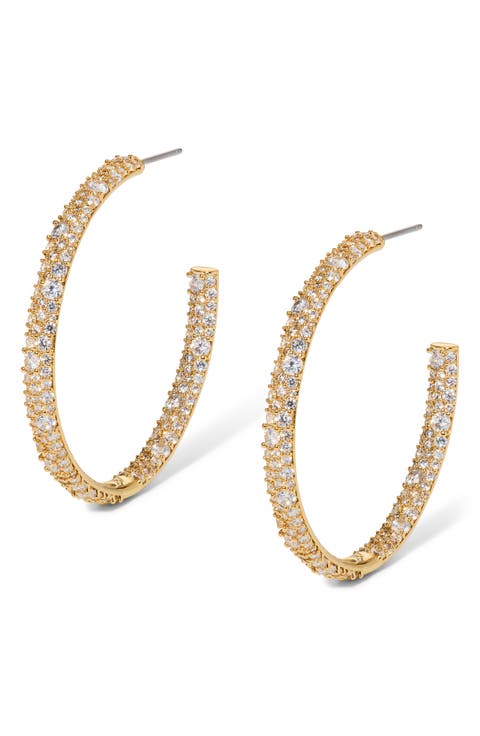 The Perfect Gift Crushed Pavé Inside Out Hoop Earrings