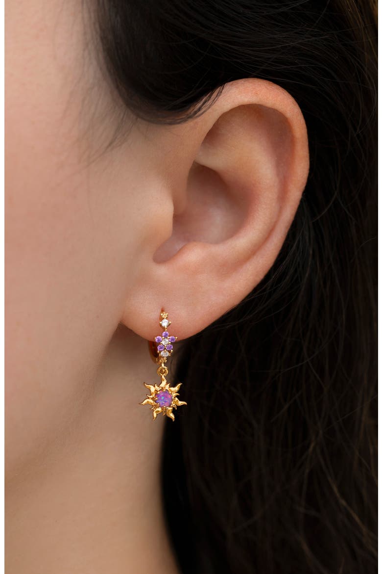 Disney Princess Tangled Hinge Hoop Earrings, Alternate, color, GOLD