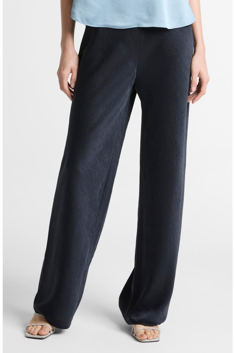 Colette High Waist Fluid Satin Bias Pants, Main, color, COASTAL