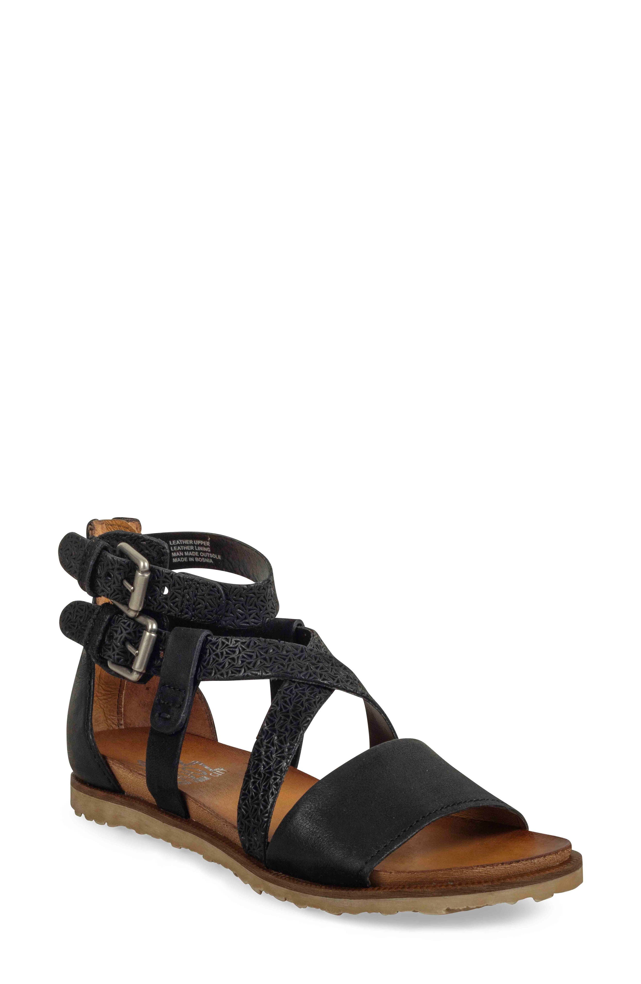 Tucker Sandal, Main, color, BLACK LEATHER