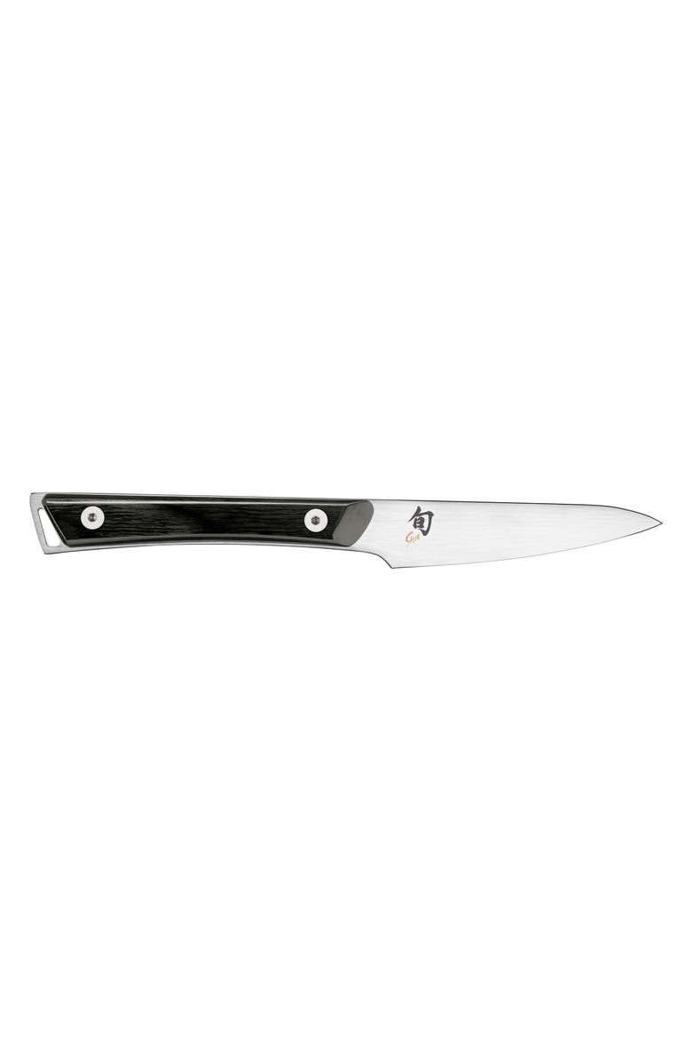 SHUN CUTLERY Kazahana Japanese Stainless Steel Pairing Knife, Main, color, Black