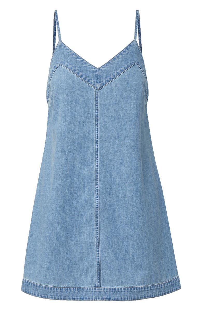 Veronica Beard Chapmond Sleeveless Denim Minidress, Alternate, color, Big Splash
