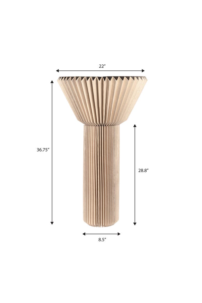 Archer 37" Modern Minimalist Pleated Shade Floor Lamp, Alternate, color, Natural