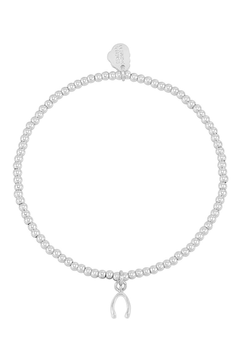 Wishbone Stretch Bracelet, Main, color, SILVER PLATED