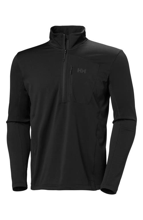 Helly Hansen Versatile Half Zip Midlayer Fleece Pullover In Black