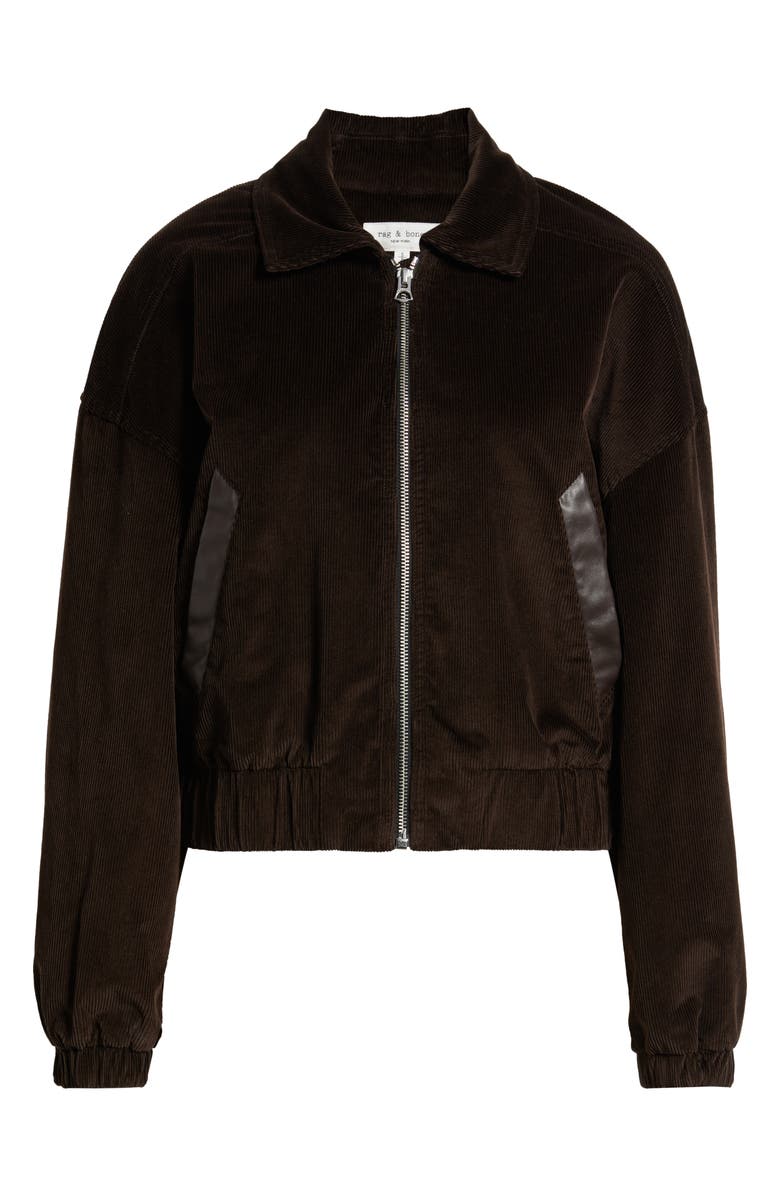 rag & bone Lara Cotton Blend Corduroy Bomber Jacket, Alternate, color, Dark Brown