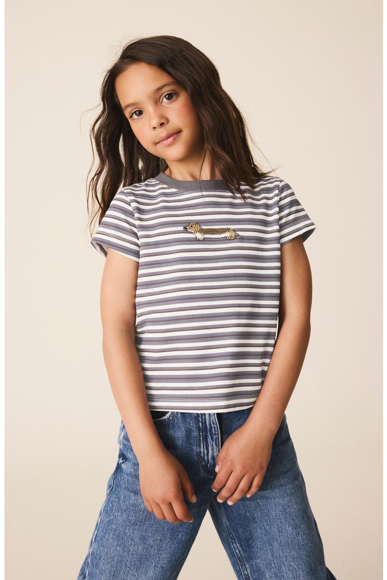 Kids' Character Striped T-Shirt, Alternate, color, BLUE
