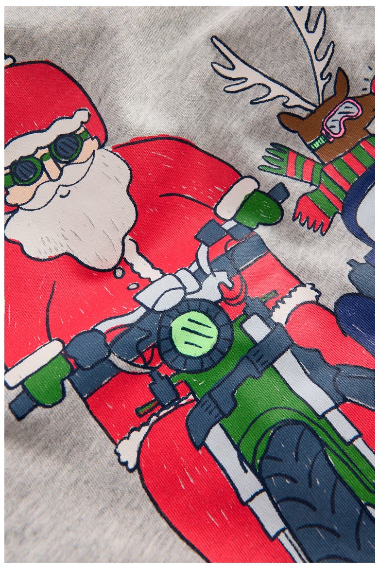 Kids' Motorbike Santa Graphic Tee, Alternate, color, GREY MARL MOTORBIKE SANTA