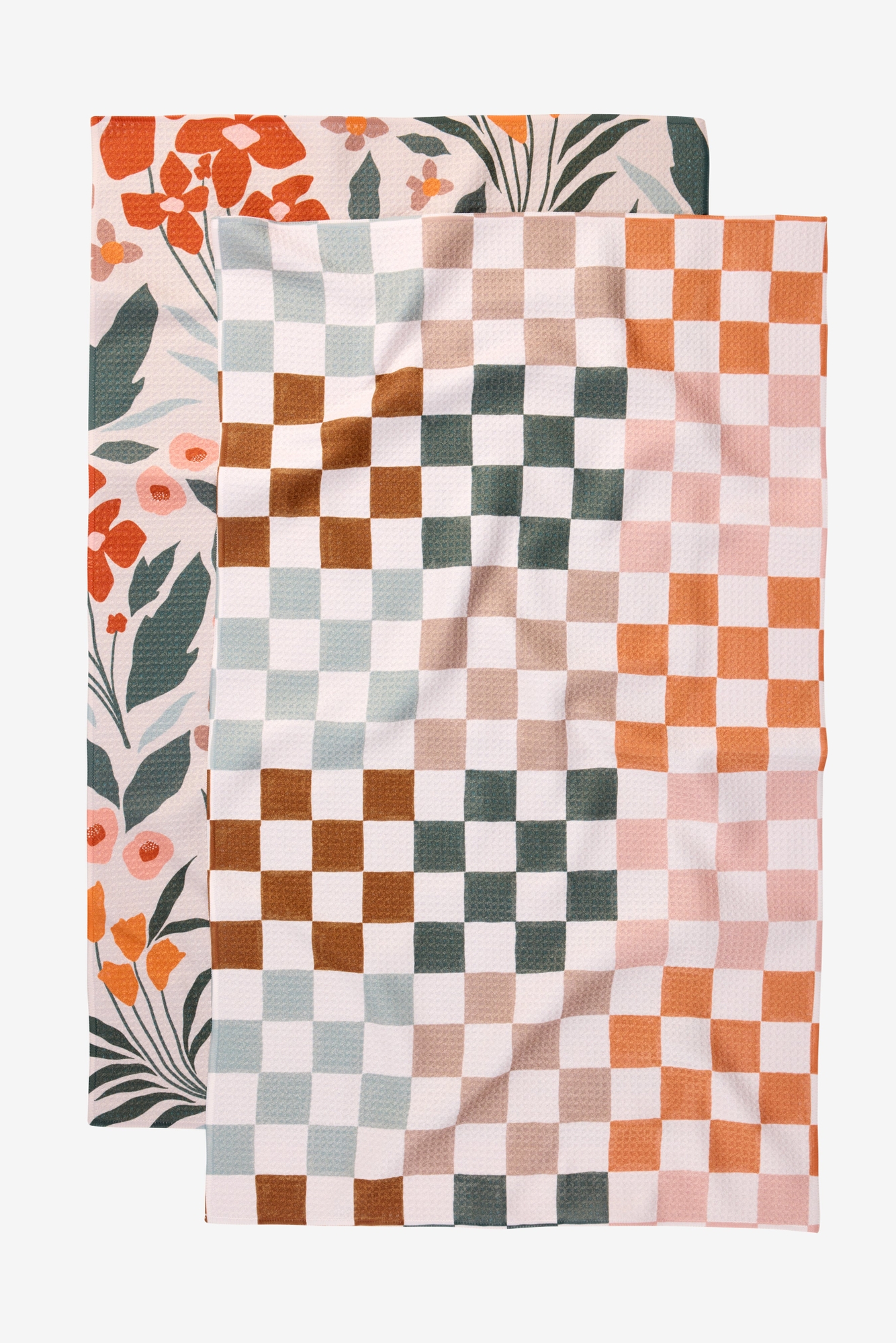 Geometry Kitchen Tea Towel Set - Autumn Check