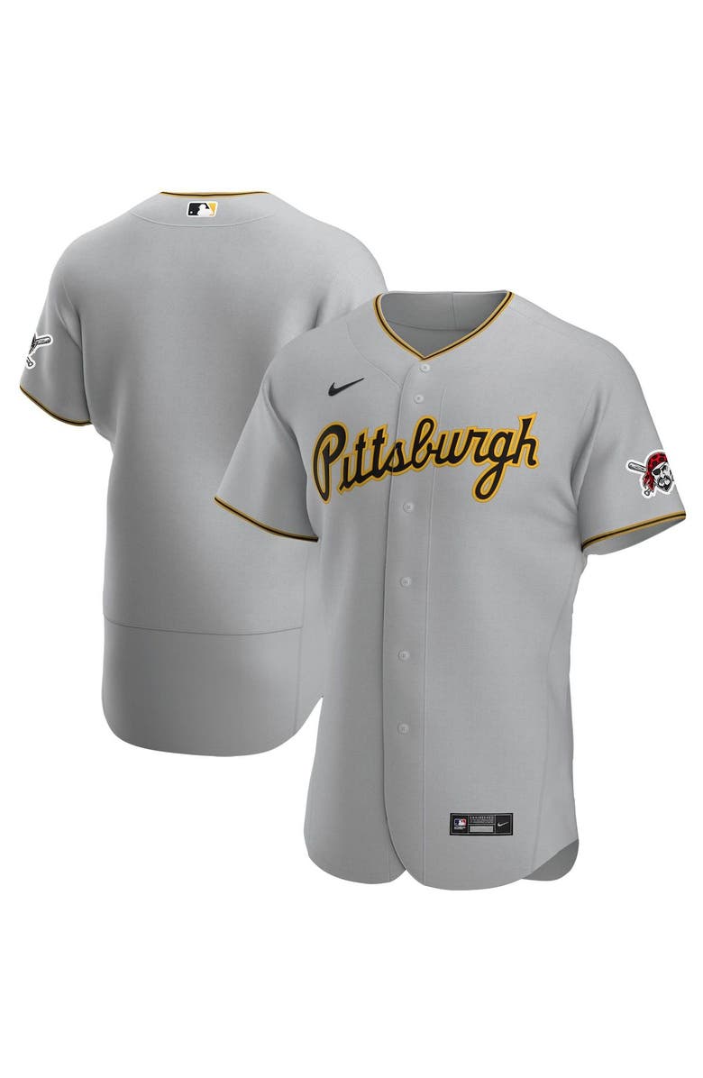Nike Men's Nike Gray Pittsburgh Pirates Road Authentic Team Jersey, Main, color,
