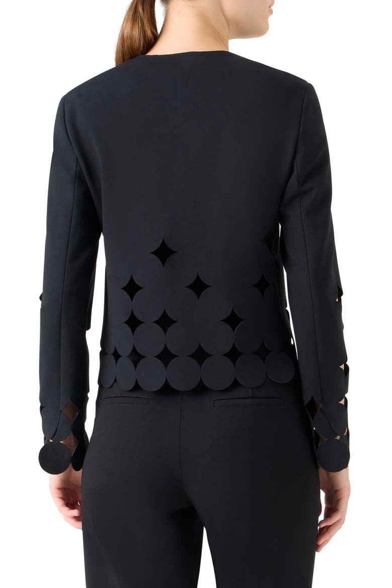 Dot Cutout Cardigan, Alternate, color, BLACK