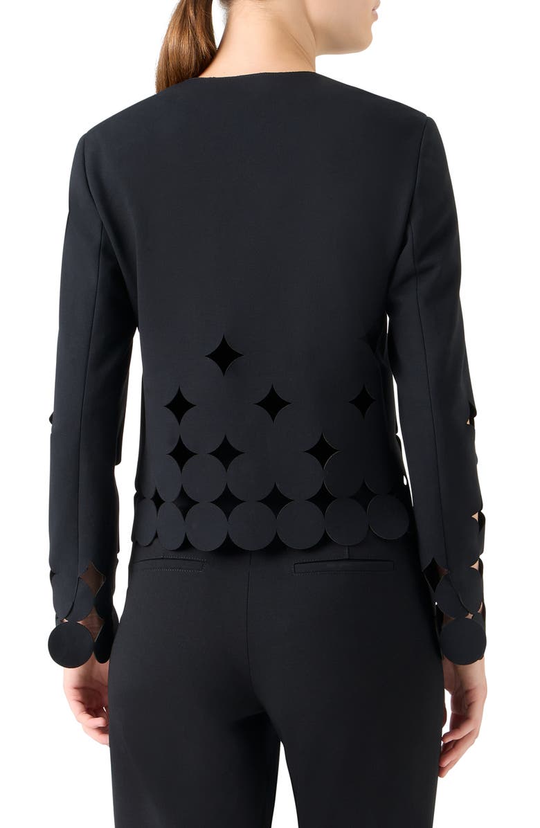 Akris punto Dot Cutout Cardigan, Alternate, color, Black