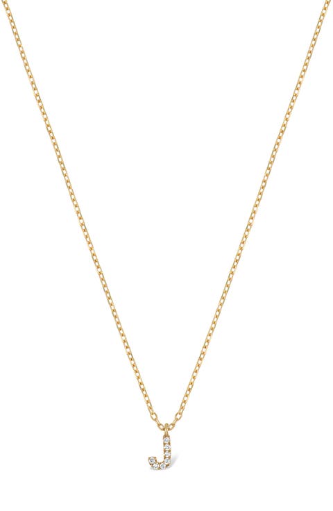 Icon Pavé Diamond Initial Pendant Necklace