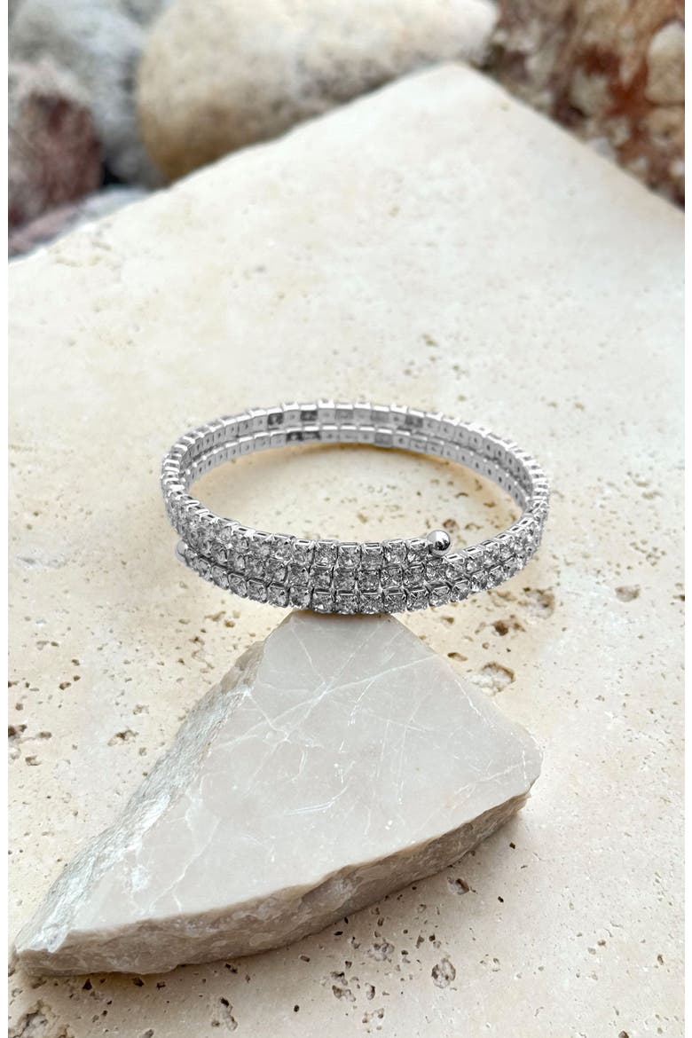 Crystal Stretch Coil Bracelet, Alternate, color, SILVER