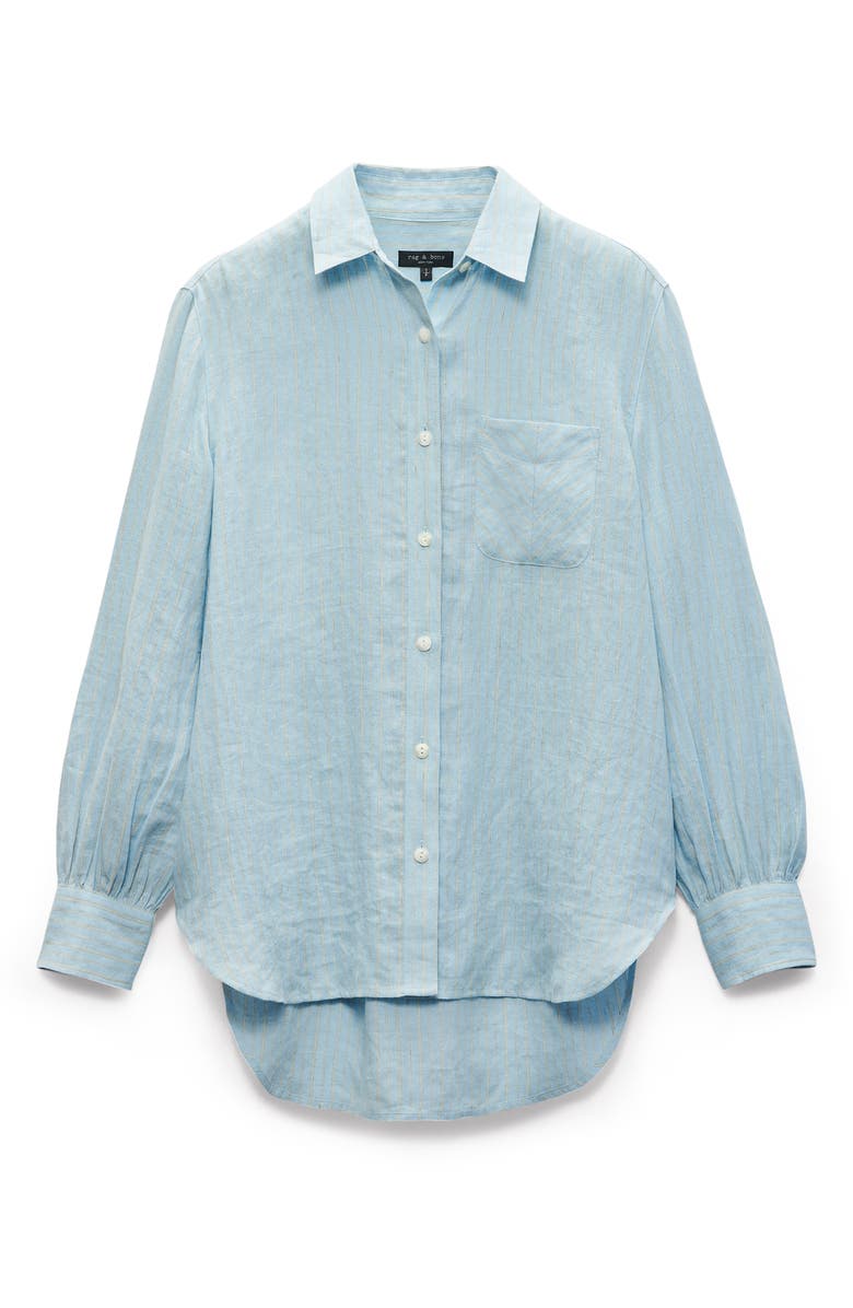 rag & bone Maxine Stripe Linen Button-Up Shirt, Alternate, color,