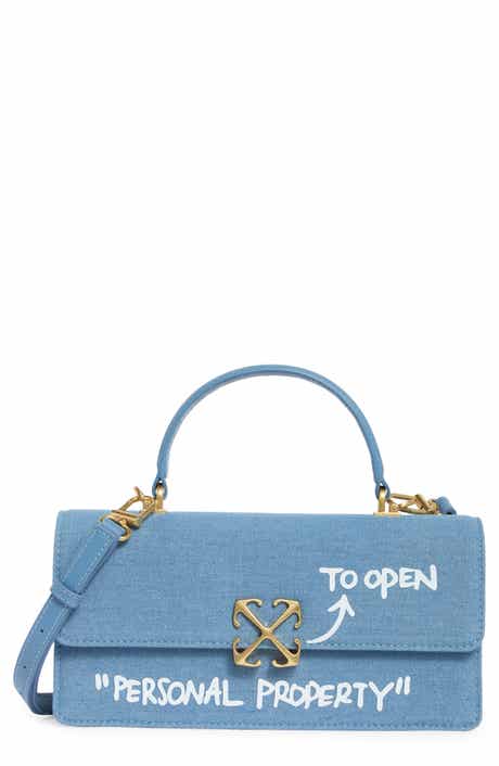 Off-White East/West Jitney Top Handle Denim Satchel
