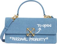 Off-White East/West Jitney Top Handle Denim Satchel
