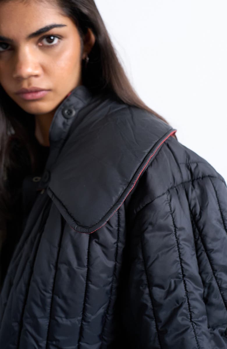 Topshop Reversible Bomber Jacket with Faux Fur Collar, Alternate, color, Medium Green