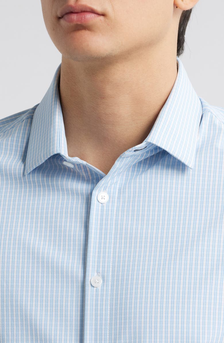 Mizzen+Main Leeward Trim Fit Button-Up Shirt, Alternate, color, Cornflower Winston Check