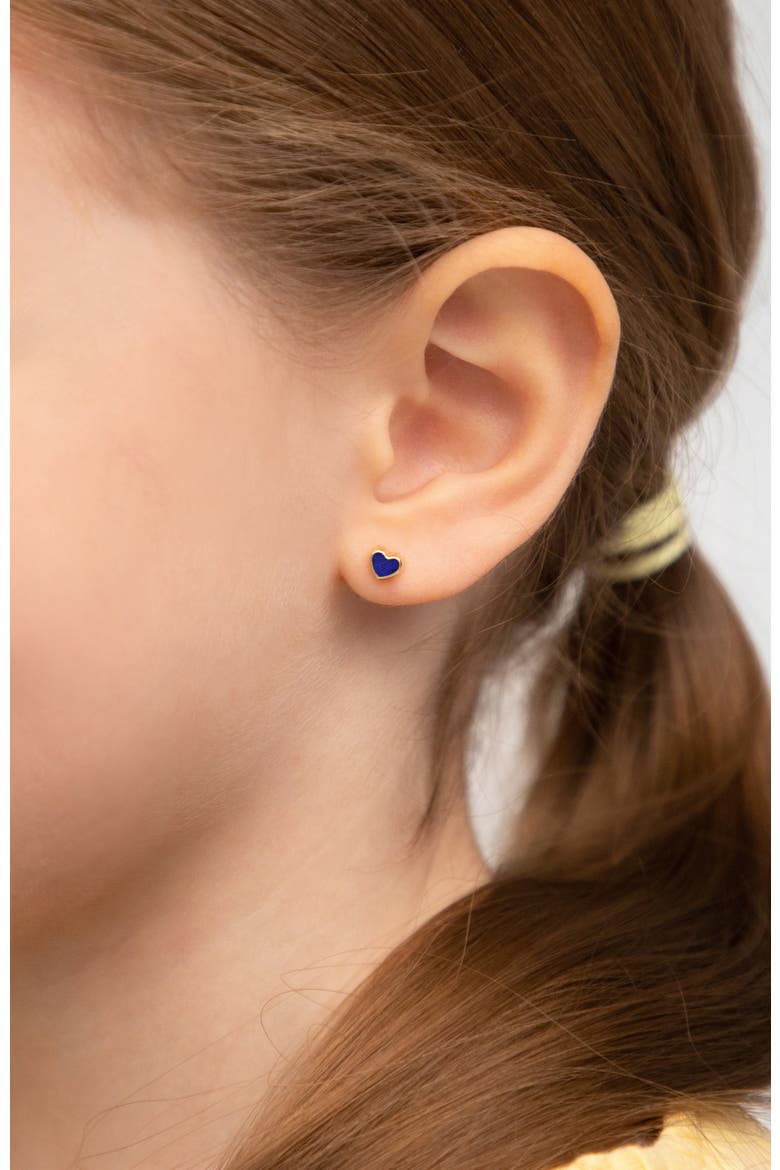 14k Lapis Shaped Earrings, Alternate, color, Purple Heart