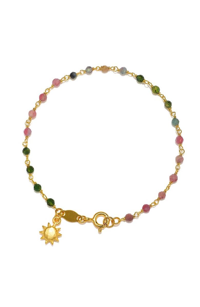 Satya Jewelry Abundant Joy Tourmaline Gemstone Bracelet, Main, color, Multicolor