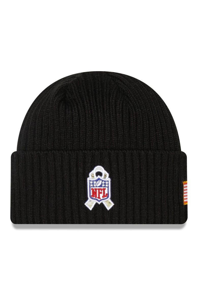 Men's New Era Black Indianapolis Colts 2022 Salute To Service Knit Hat, Alternate, color, Black