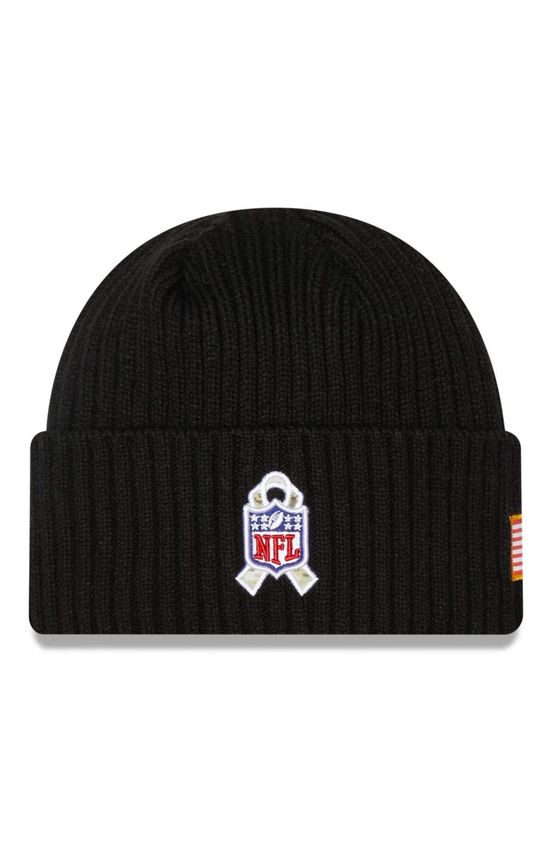 New Era Men's New Era Black Indianapolis Colts 2022 Salute To Service Knit Hat, Alternate, color, 