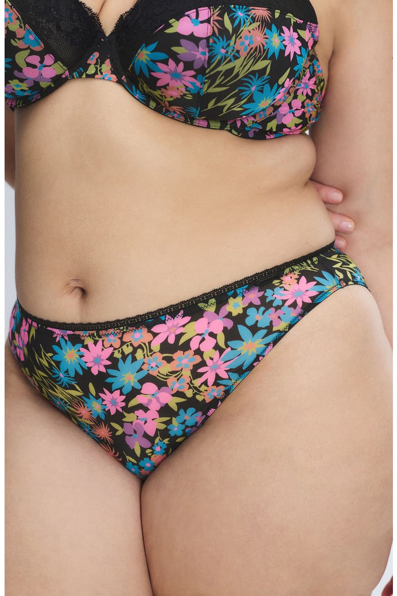 Hopelace Romantic High Leg Bikini, Alternate, color, BLACK CAVIAR FLOWER DITZ PRINT