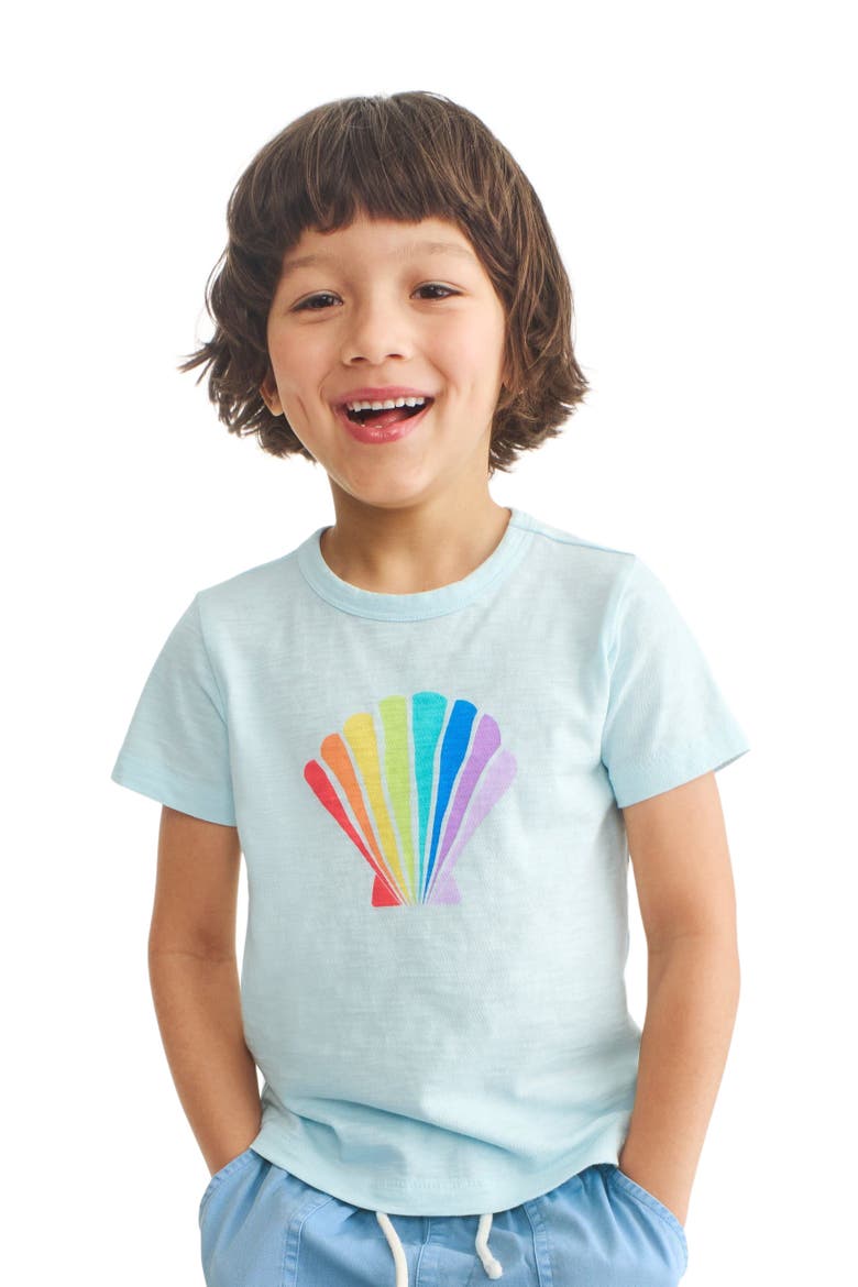 Kids Rainbow Seashell Tee, Alternate, color, Saltwater Shell