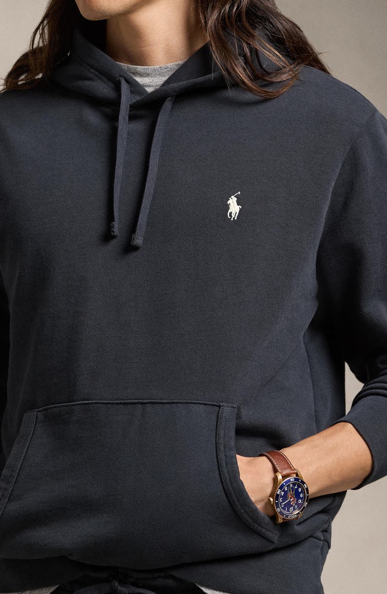 Polo Ralph Lauren Loopback Cotton Fleece Hoodie, Alternate, color, Polo Black
