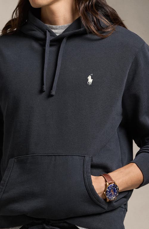 Polo Ralph Lauren Loopback Cotton Fleece Hoodie In Black