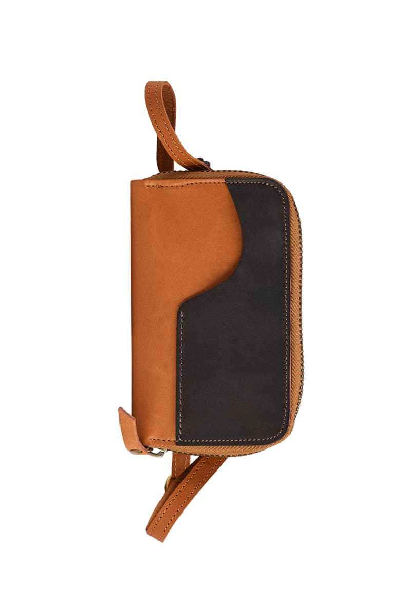 Sarep + Rose Clutch 'S' Large zip-around crossbody wallet bag, Alternate, color, Cinnamon Brown