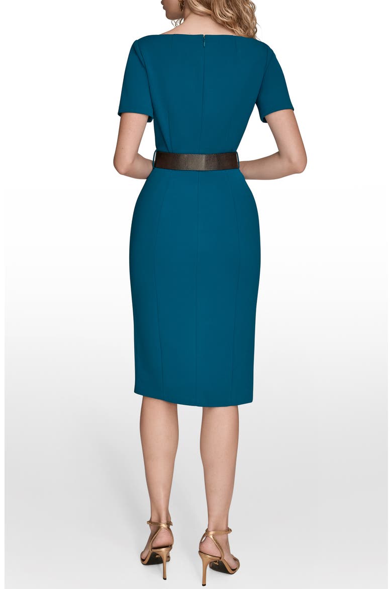 Belted Sheath Dress, Alternate, color, MIDNIGHT GREEN