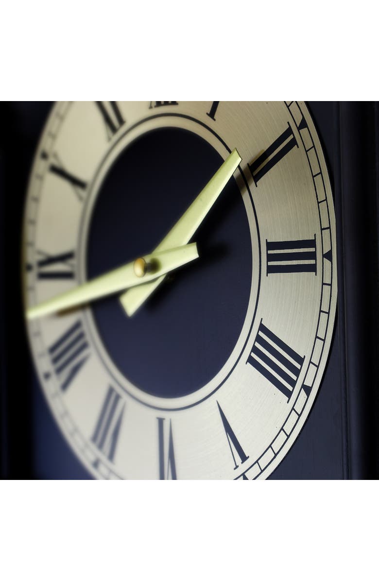 Bedford Clock Collection 27.5in Wall Clock with Pendulum Chocolate Oak Finish, Alternate, color, Chocolate