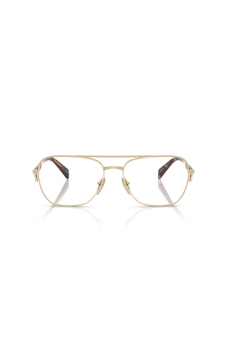 Prada 57mm Pilot optical glasses, Alternate, color, Gold
